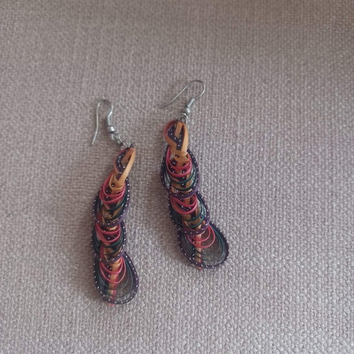 Handmade earrings new in purple shade