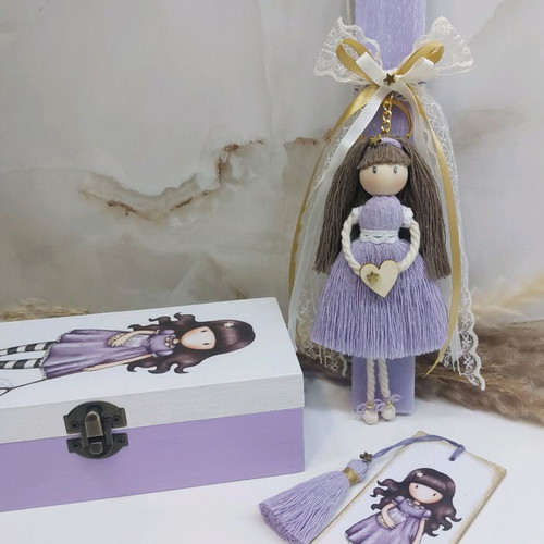 Handmade Easter set with candle, jewelry box and bookmark