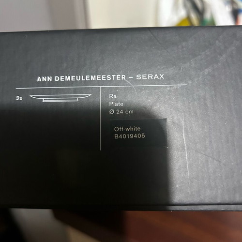 Porcelain plates with elevated base 24 cm by Ann Demeulemeester for Serax, new, set of 2