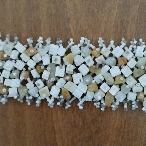 Handmade Boho bracelet with square beads in mother of pearl style like new