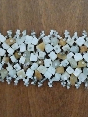 Handmade Boho bracelet with square beads in mother of pearl style like new