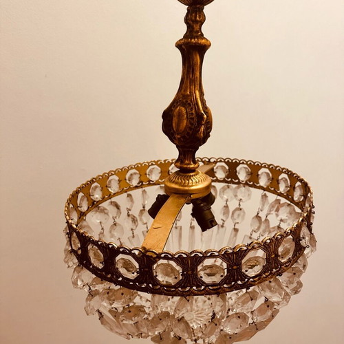 Vintage handmade crystal pendant light new