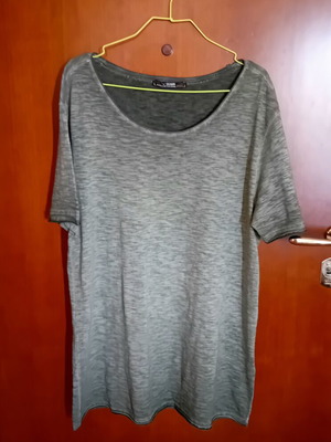 Cotton blouse with round neck, like new, green, XL