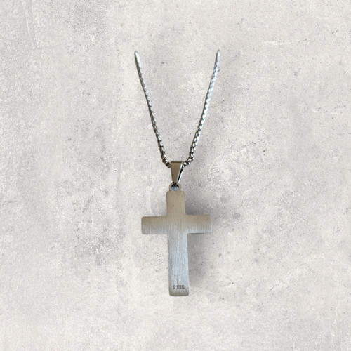 Men's necklace with black checkerboard silver stainless steel Kingsman new