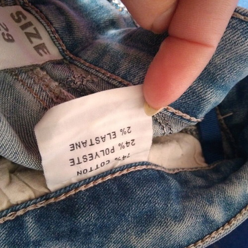 Women's stonewashed denim No29 used, elastic fitted style