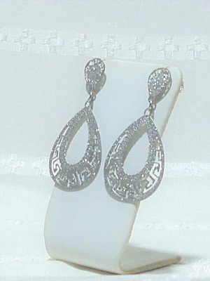 Ατσάλινα σκουλαρίκια με λευκή επιχρύσωση καινούργια