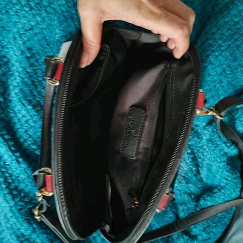 Bag crossbody new, black and red