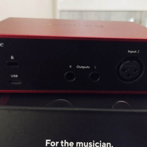 Focusrite Scarlett Solo recording system like new with microphone and headphones