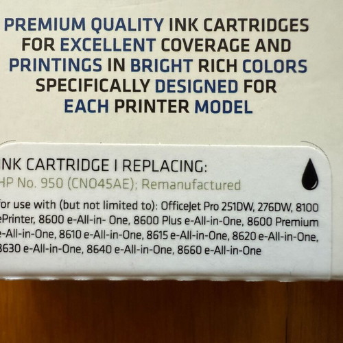Compatible HP 950XL Black, HP 951XL Magenta, Yellow, Cyan ink cartridges new