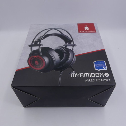 Spartan Gear Myrmidon 2 wired gaming headset used, 3.5mm/USB with LED black