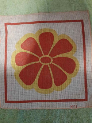 Embroidery canvas flower