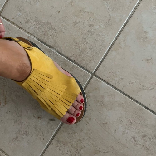 Arpyes sandals used, size 40, yellow suede