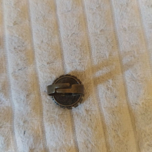 Metal adjustable ring bronze with palm leaf design new
