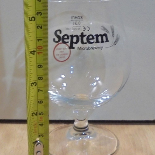Septem beer set of two used promotional stemmed glasses 0.3lt