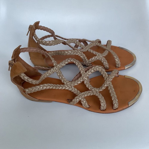 Shoe Bizz sandals used, beige-gold, size 39