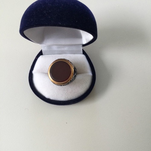 Men's 925 ring handmade with agate new