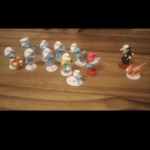 Smurfs Collection New, 12 Handmade Hand-Painted Figures