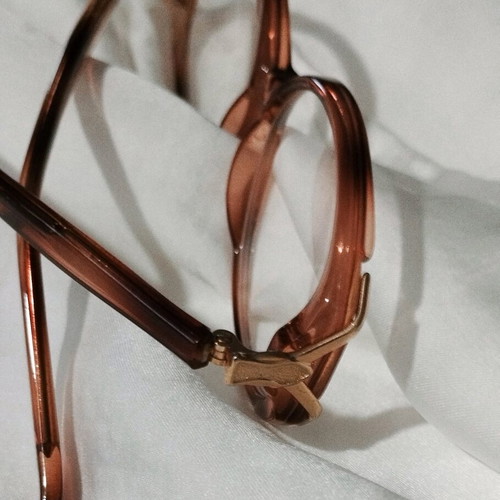 Vintage 90s Italy design eyeglasses brown tortoise shell like new