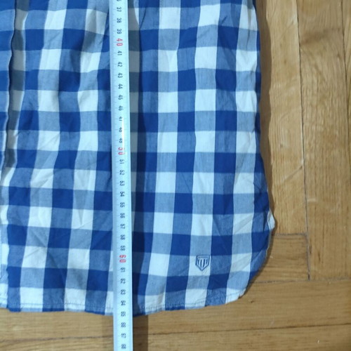 Basefield cotton women's shirt L/XL like new, white and blue