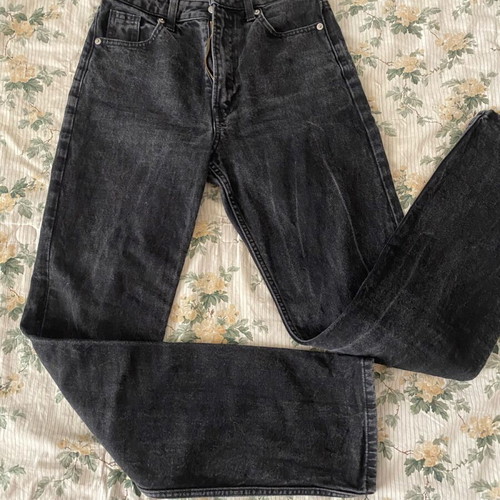 Women's high waisted denim jeans small like new, black and grey