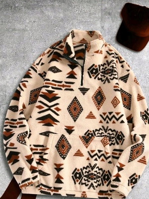 Shein Tedy Hoodie like new, relaxed fit, black and beige