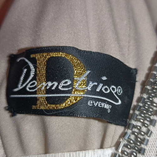 Demetrios evening dress like new, size M 38 10, beige