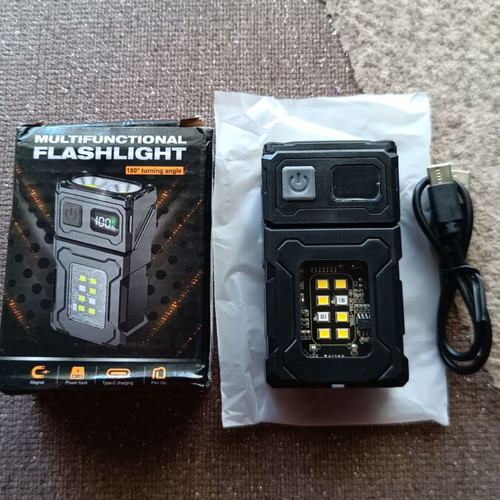 Magnetic COB Flashlight with Adjustable Angle, LED and LCD Screen new