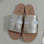 Ancient Greek Sandals Apteros slide sandals platinum new