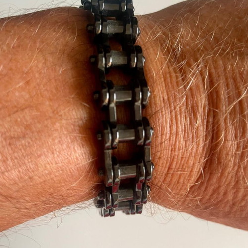 Bracelet Motorcycle Chain Black, New, 23 cm
