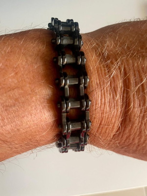 Bracelet Motorcycle Chain Black, New, 23 cm