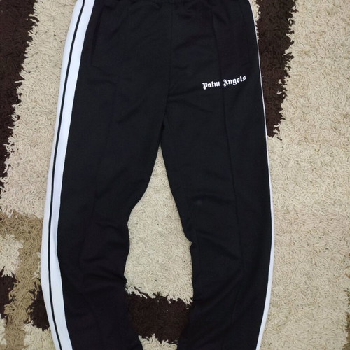 Palm Angels classic logo track pants like new, size Large, black and white