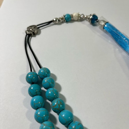 Handmade worry beads with chalcedony semi-precious stones new