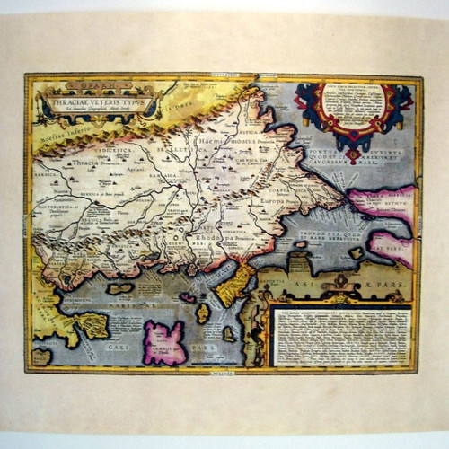 Map of Thrace 1585 Abraham Ortelius like new