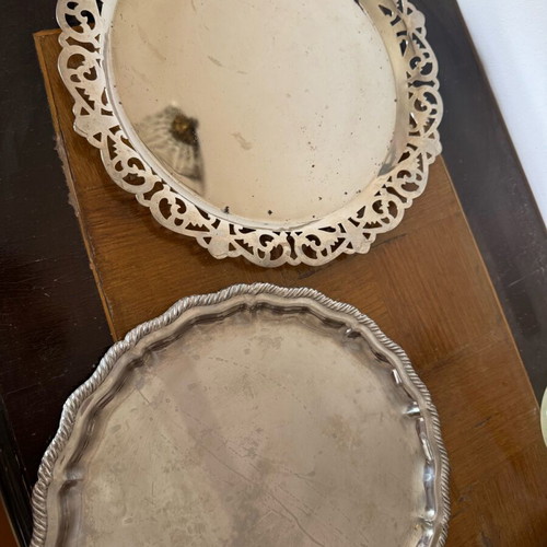 Silver serving trays used in good condition