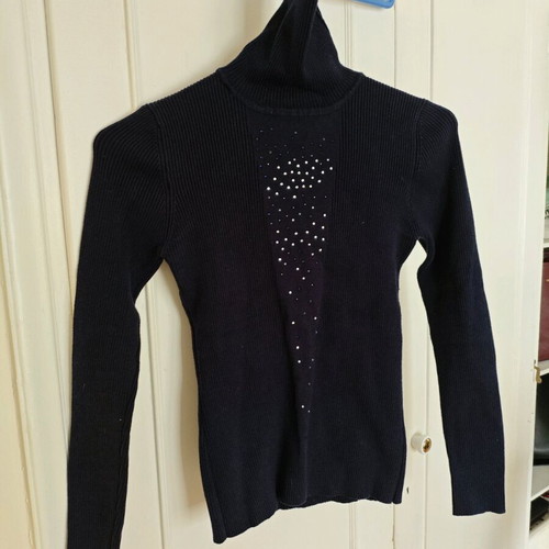 y2k Turtle-neck sweater with strass