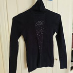 y2k Turtle-neck sweater with strass