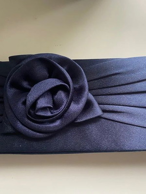 Women's satin evening shoulder bag like new, blue