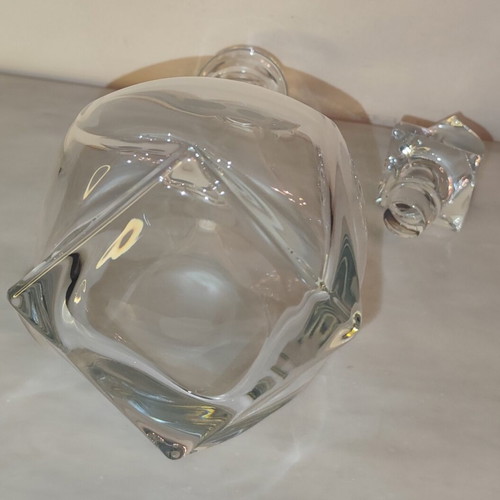 Bohemia Crystal Quadro Decanter like new with matching stopper