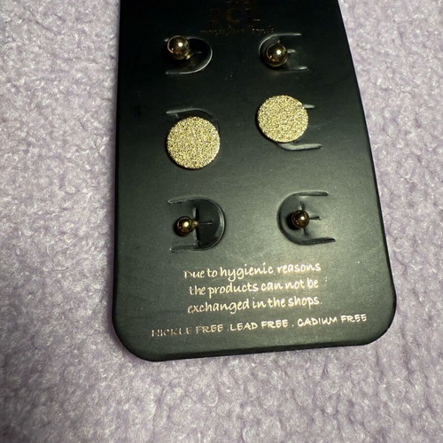 JCL earrings new set of 3 pairs gold tone