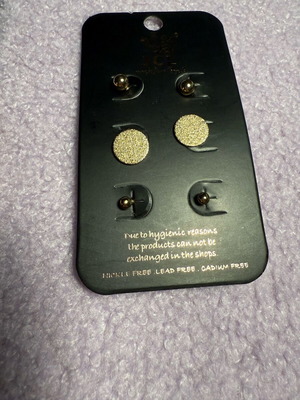JCL earrings new set of 3 pairs gold tone