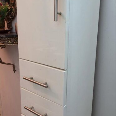 Bathroom cabinet lacquer used, with shelves and drawers