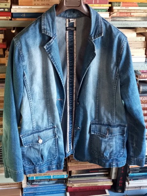 Oviesse Young Denim Jacket with Rhinestone Wings on Back Size L