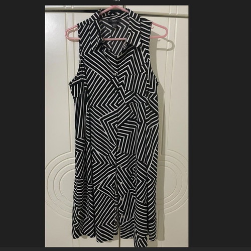 Alfani Stripe Patch Shirt Dress in black and white, like new, size XL