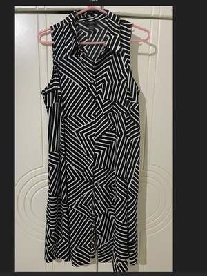 Alfani Stripe Patch Shirt Dress in black and white, like new, size XL