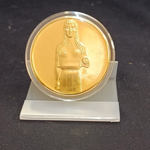 Peplos Kore 1981 Medal Franklin Mint gold-plated bronze like new