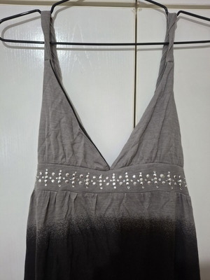 Gray blouse with ombre design, used, size L