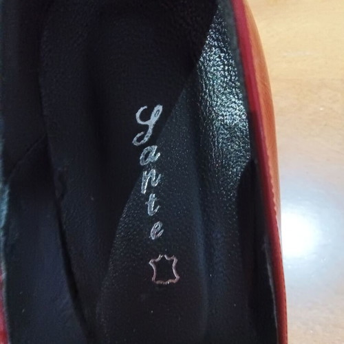 Sante leather peep-toe pumps red size 39 new, 11cm heel