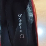 Sante leather peep-toe pumps red size 39 new, 11cm heel