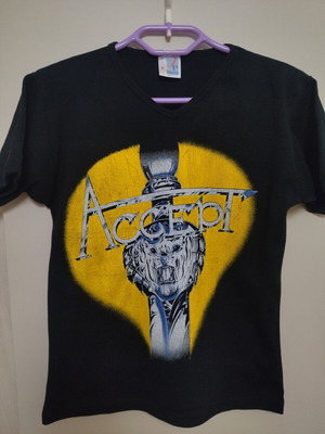 Accept women's t-shirt medium black like new with front and back print