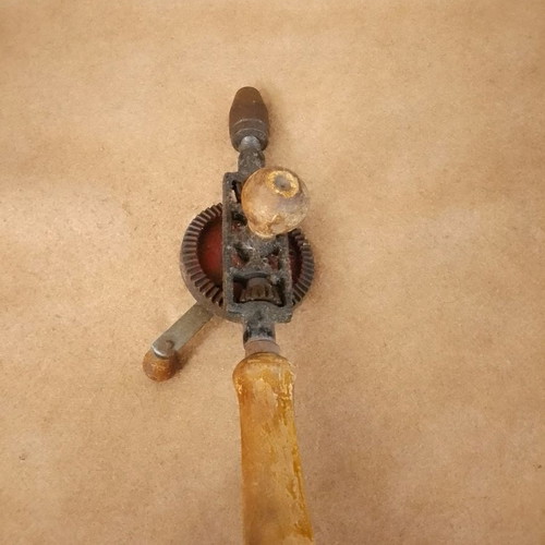 Hand drill used, vintage circa 1950